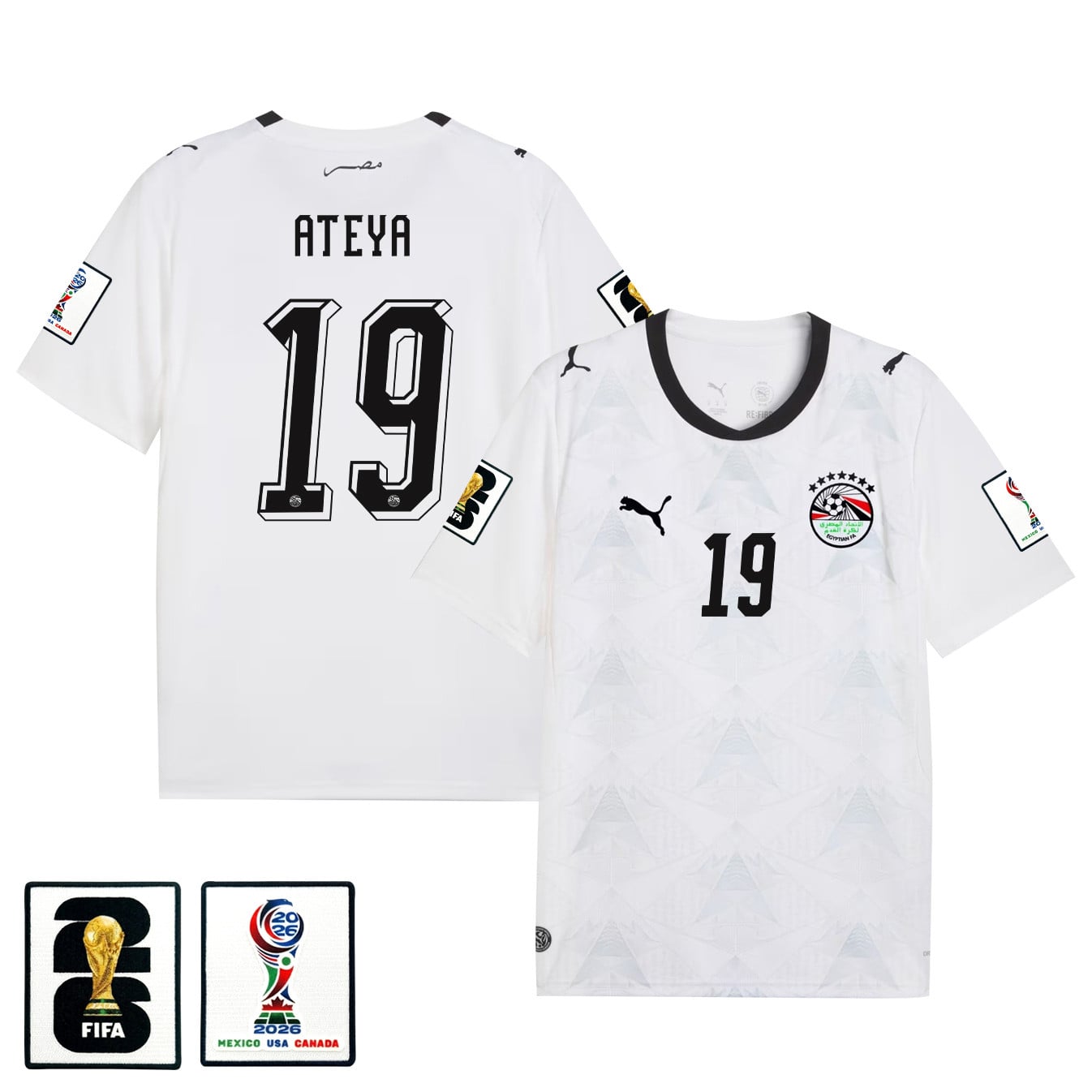Marwan Ateya 19 Egypt National Team 2026 Away Jersey - White, Men