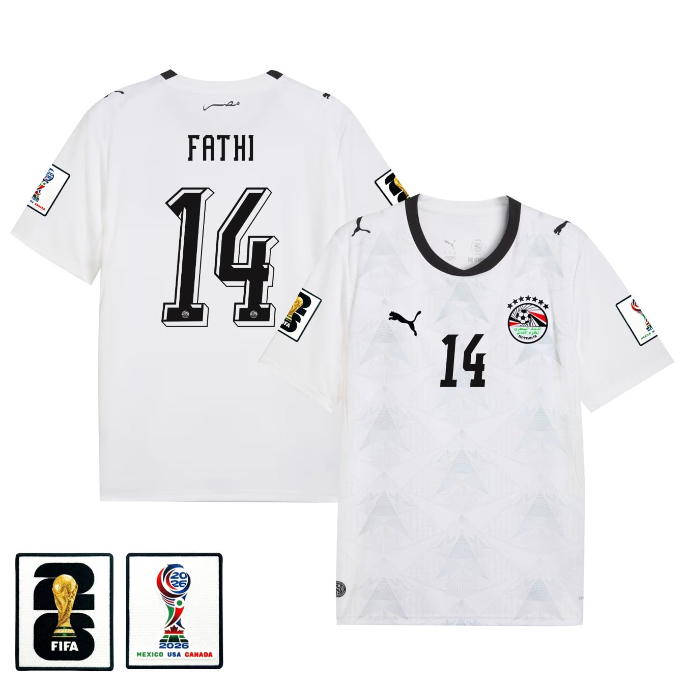 Hamdi Fathi 14 Egypt National Team 2026 Away Jersey - White, Men