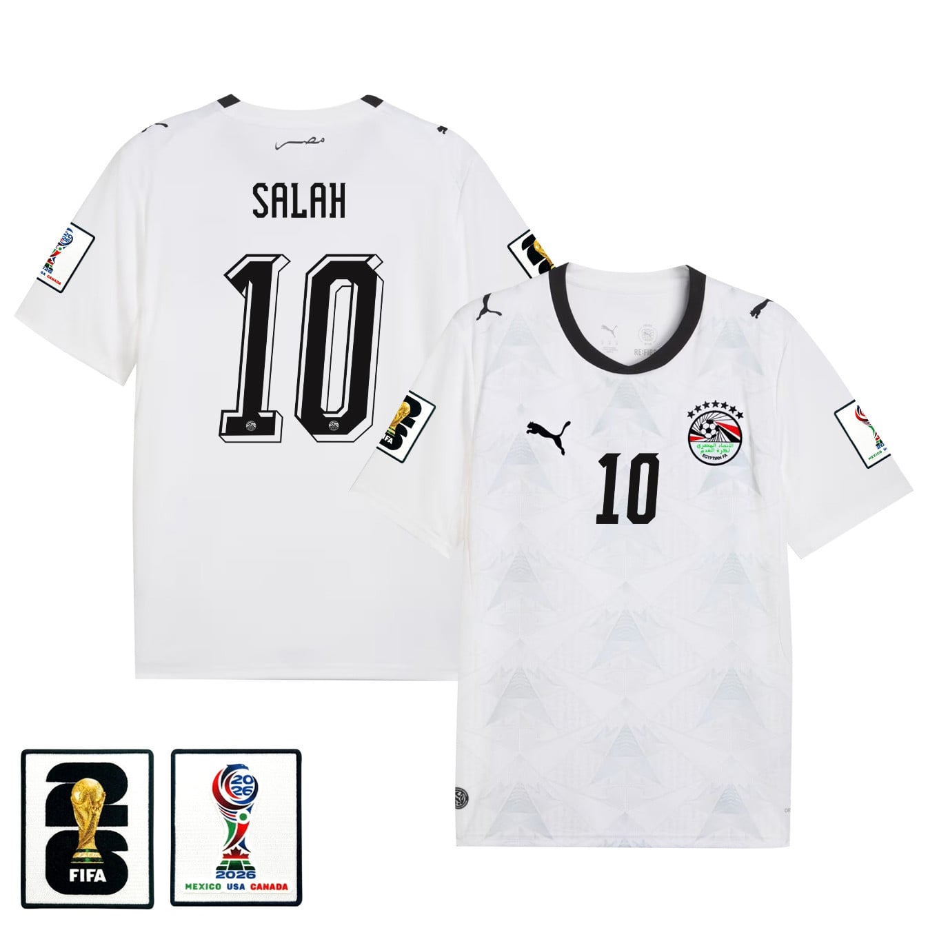 Mohamed Salah 10 Egypt National Team 2026 Away Jersey - White, Men
