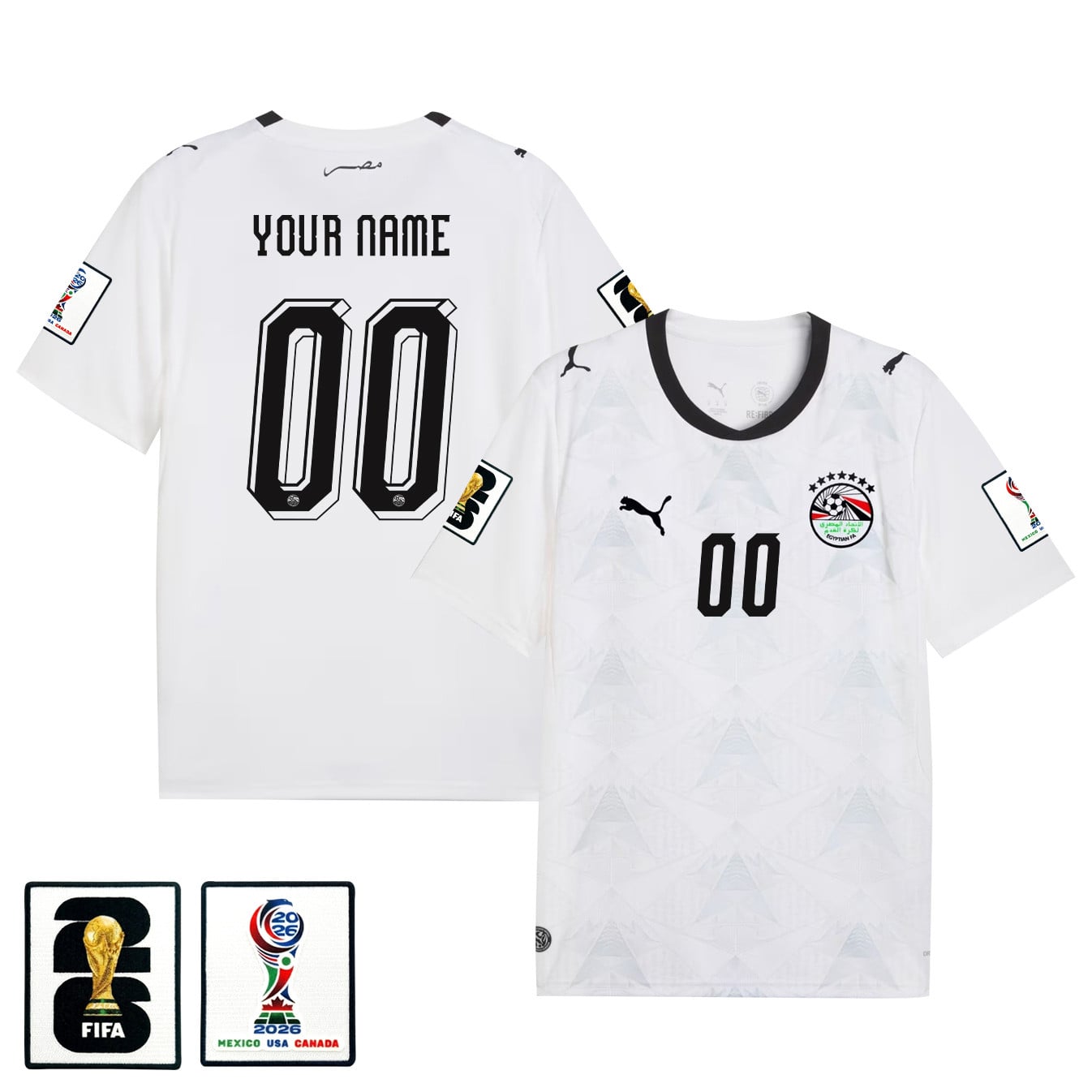 Egypt National Team 2026 Personalized Away Jersey - White, Men
