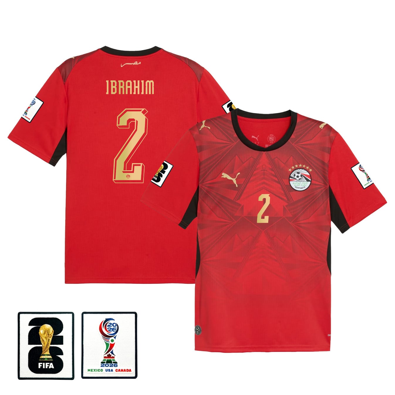Yasser Ibrahim 2 Egypt National Team 2026 Home Jersey - Red, Men