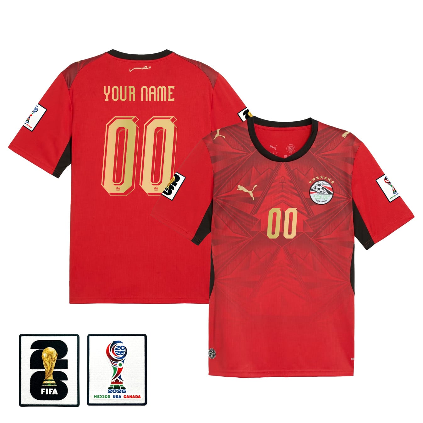 Egypt National Team 2026 Personalized Home Jersey - Red, Men