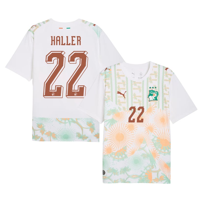 Sébastien Haller 22 Ivory Coast National Team 2026 Away Jersey - White, Men