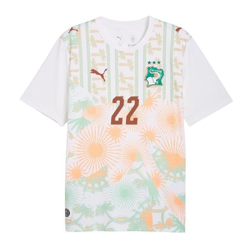 Sébastien Haller 22 Ivory Coast National Team 2026 Away Jersey - White, Men