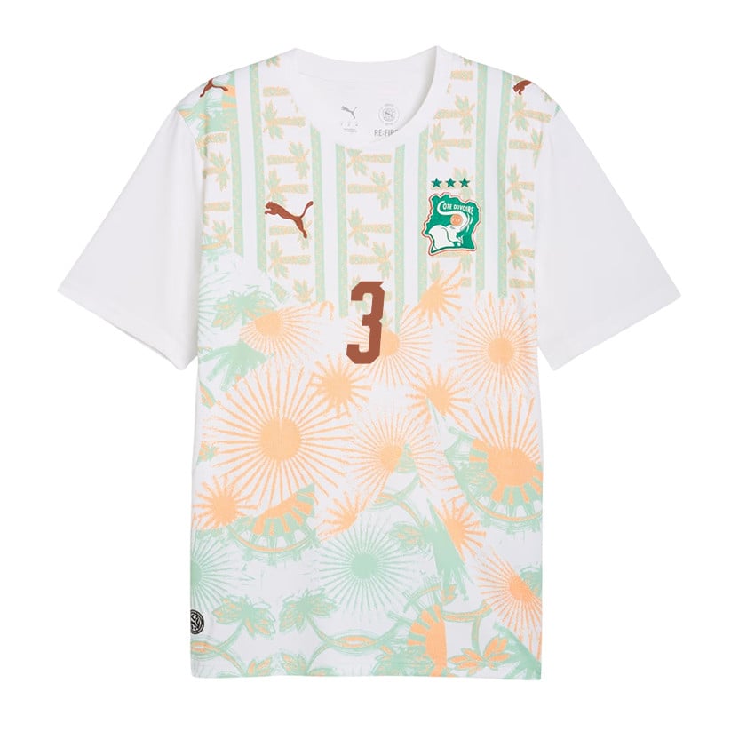 Ghislain Konan 3 Ivory Coast National Team 2026 Away Jersey - White, Men