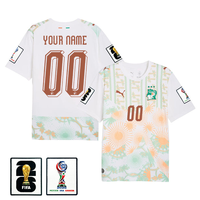 Ivory Coast National Team 2026 Personalized Away Jersey - White, Men