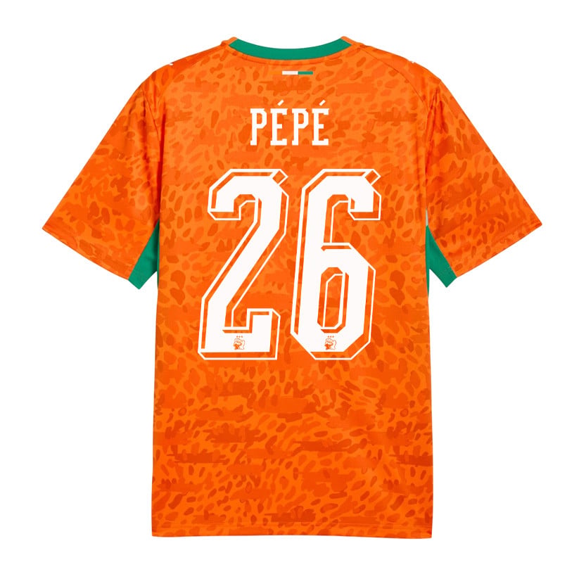 Nicolas Pépé 26 Ivory Coast National Team 2026 Home Jersey - Orange, Men