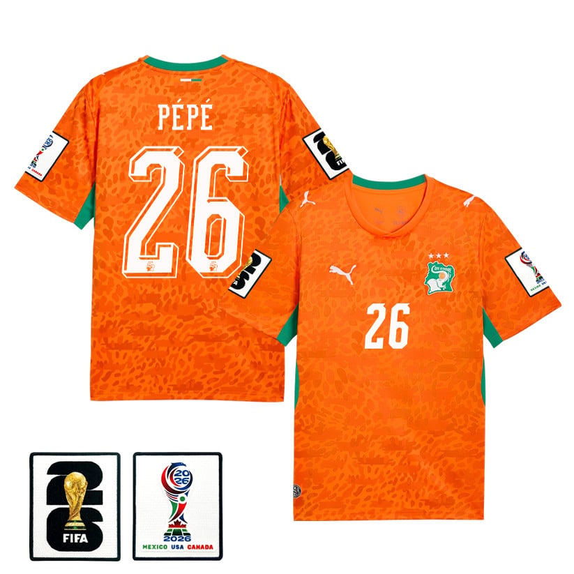 Nicolas Pépé 26 Ivory Coast National Team 2026 Home Jersey - Orange, Men