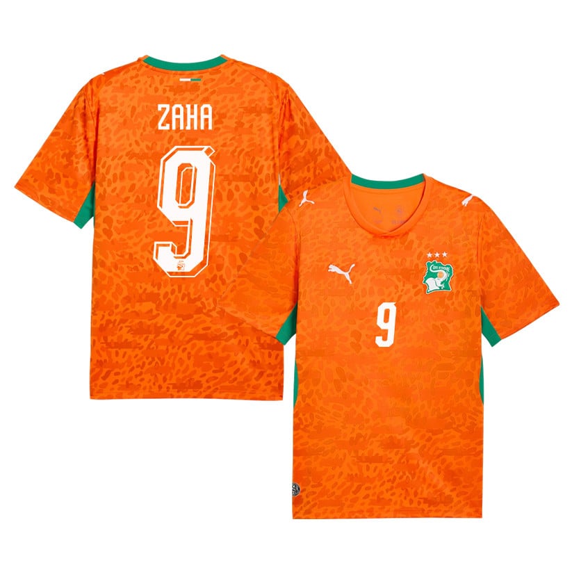 Wilfried Zaha 9 Ivory Coast National Team 2026 Home Jersey - Orange, Men