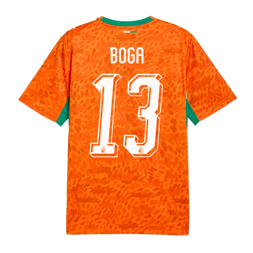 Jérémie Boga 13 Ivory Coast National Team 2026 Home Jersey - Orange, Men