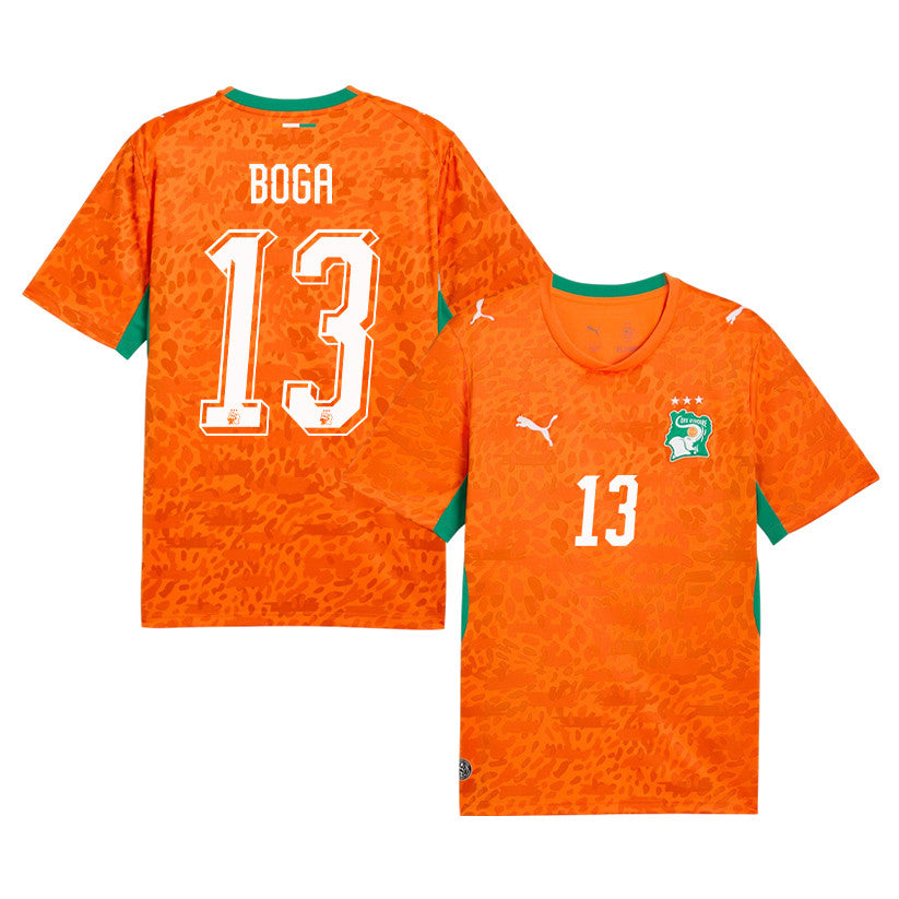 Jérémie Boga 13 Ivory Coast National Team 2026 Home Jersey - Orange, Men
