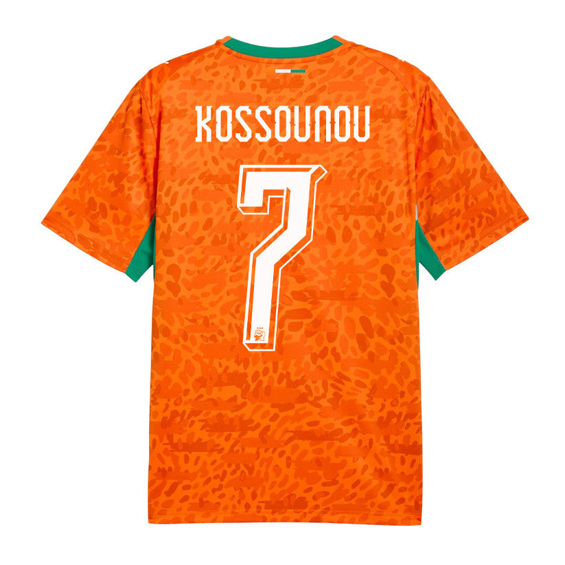 Odilon Kossounou 7 Ivory Coast National Team 2026 Home Jersey - Orange, Men