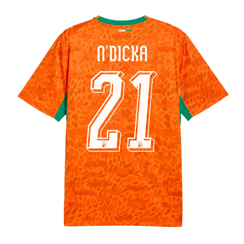 Evan N'Dicka 21 Ivory Coast National Team 2026 Home Jersey - Orange, Men