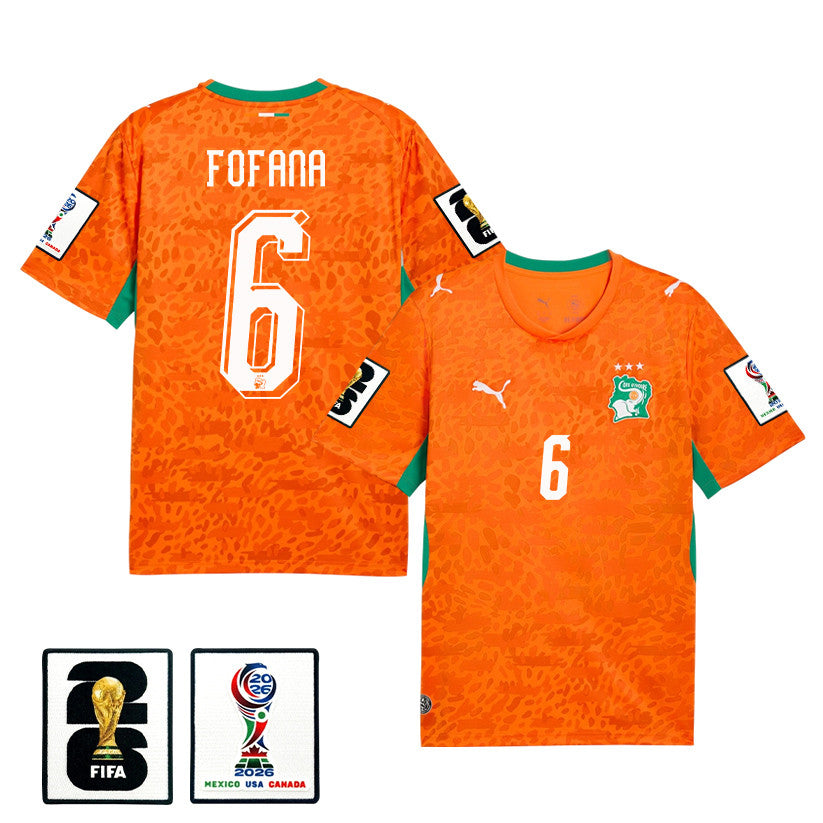 Seko Fofana 6 Ivory Coast National Team 2026 Home Jersey - Orange, Men