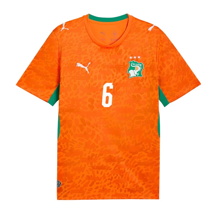 Seko Fofana 6 Ivory Coast National Team 2026 Home Jersey - Orange, Men