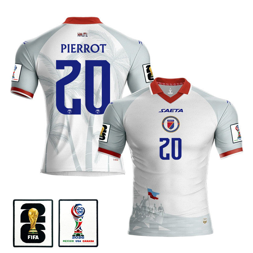 Frantzdy Pierrot 20 Haiti National Team 2026 Away Jersey - White, Men
