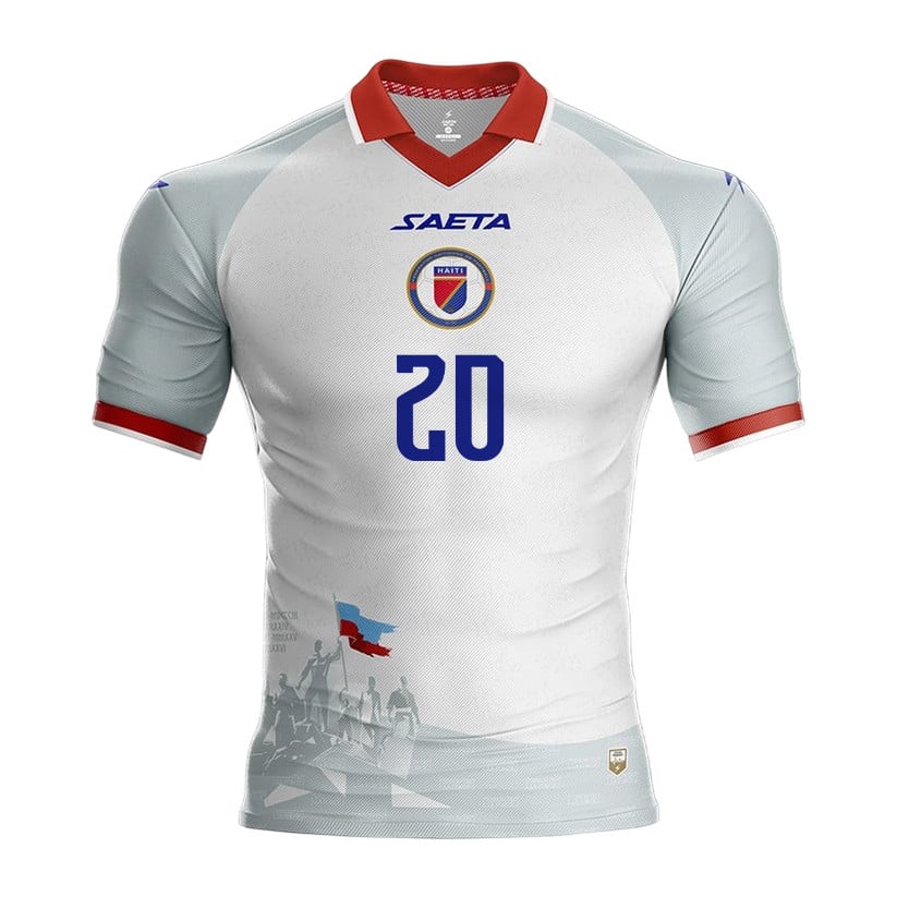 Frantzdy Pierrot 20 Haiti National Team 2026 Away Jersey - White, Men