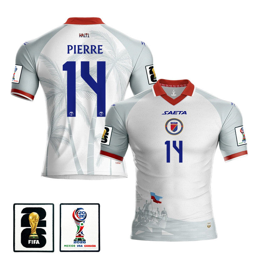 Leverton Pierre 14 Haiti National Team 2026 Away Jersey - White, Men