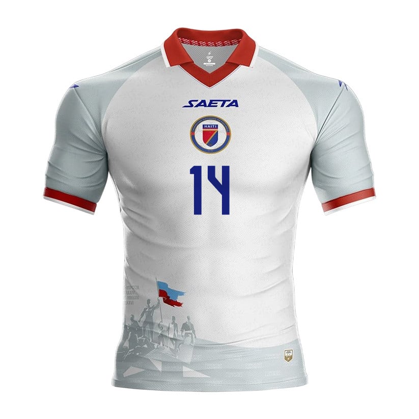 Leverton Pierre 14 Haiti National Team 2026 Away Jersey - White, Men