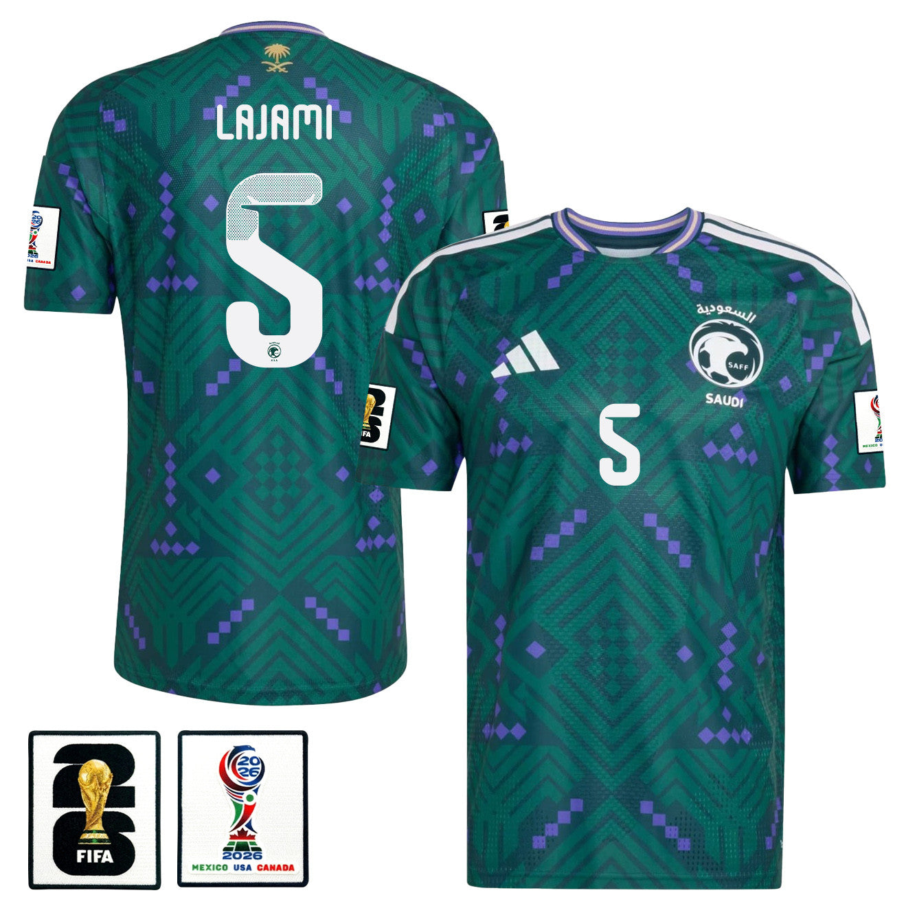 Ali Lajami 5 Saudi Arabia National Team 2026 Home Jersey - Green, Men