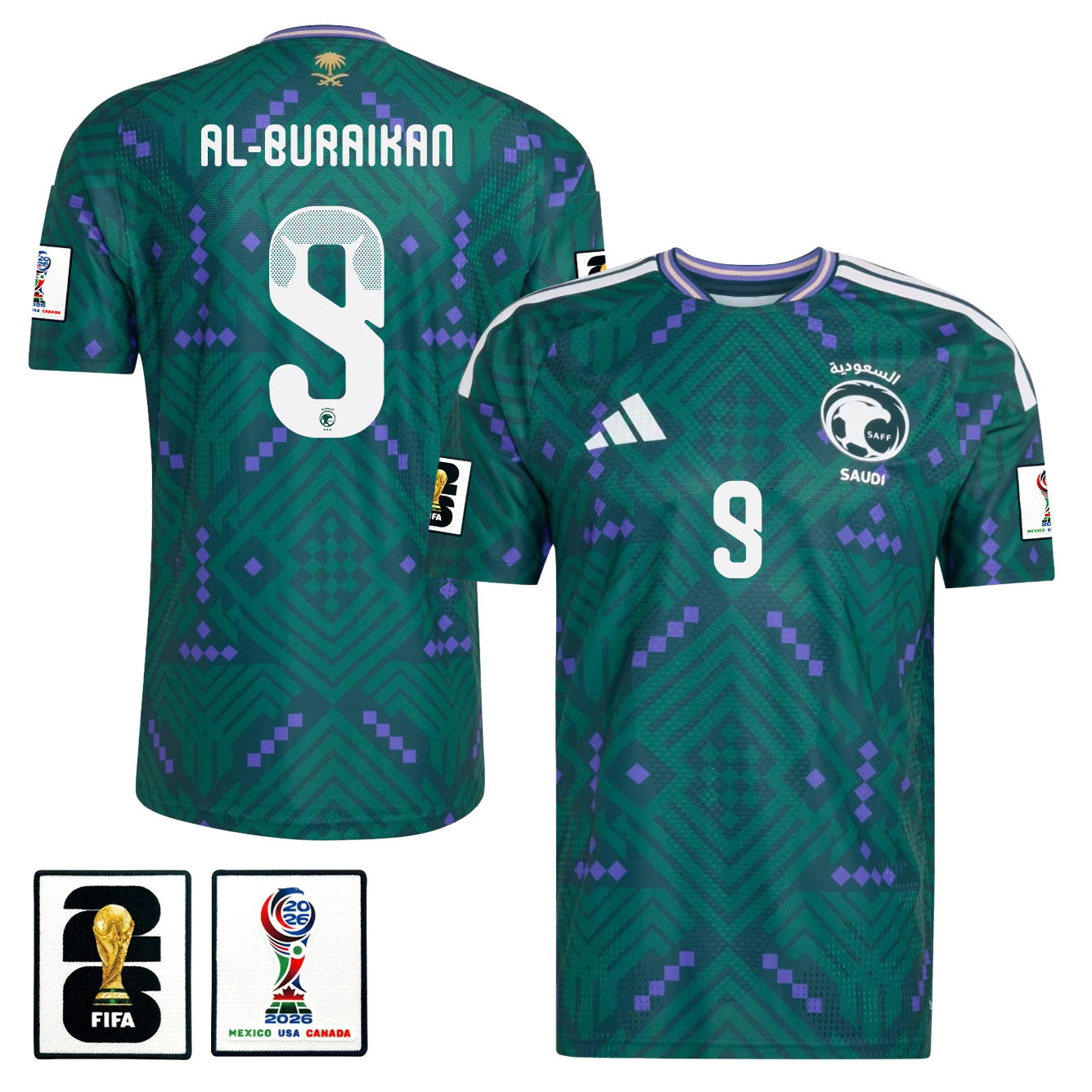Firas Al-Buraikan 9 Saudi Arabia National Team 2026 Home Jersey - Green, Men