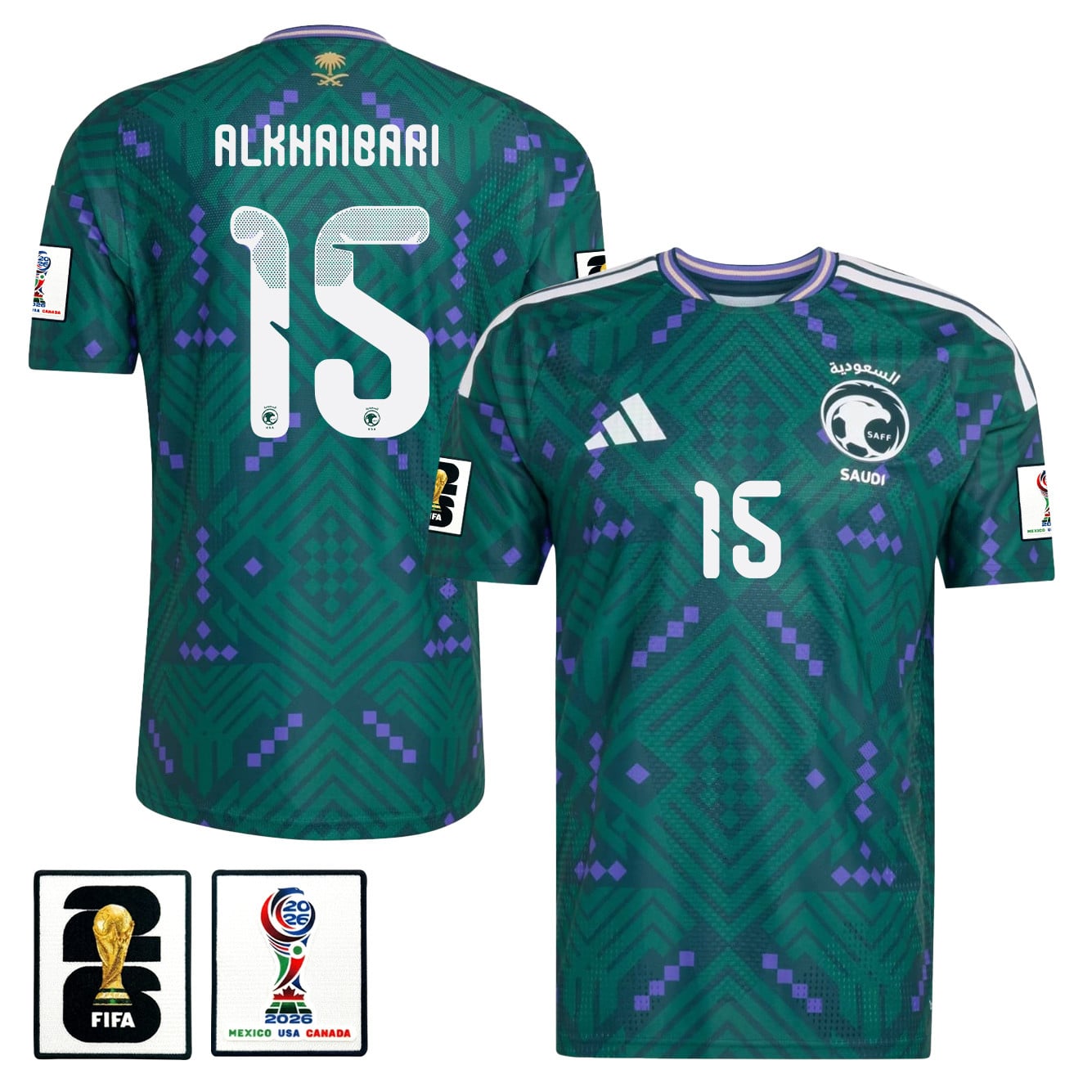 Abdullah Alkhaibari 15 Saudi Arabia National Team 2026 Home Jersey - Green, Men