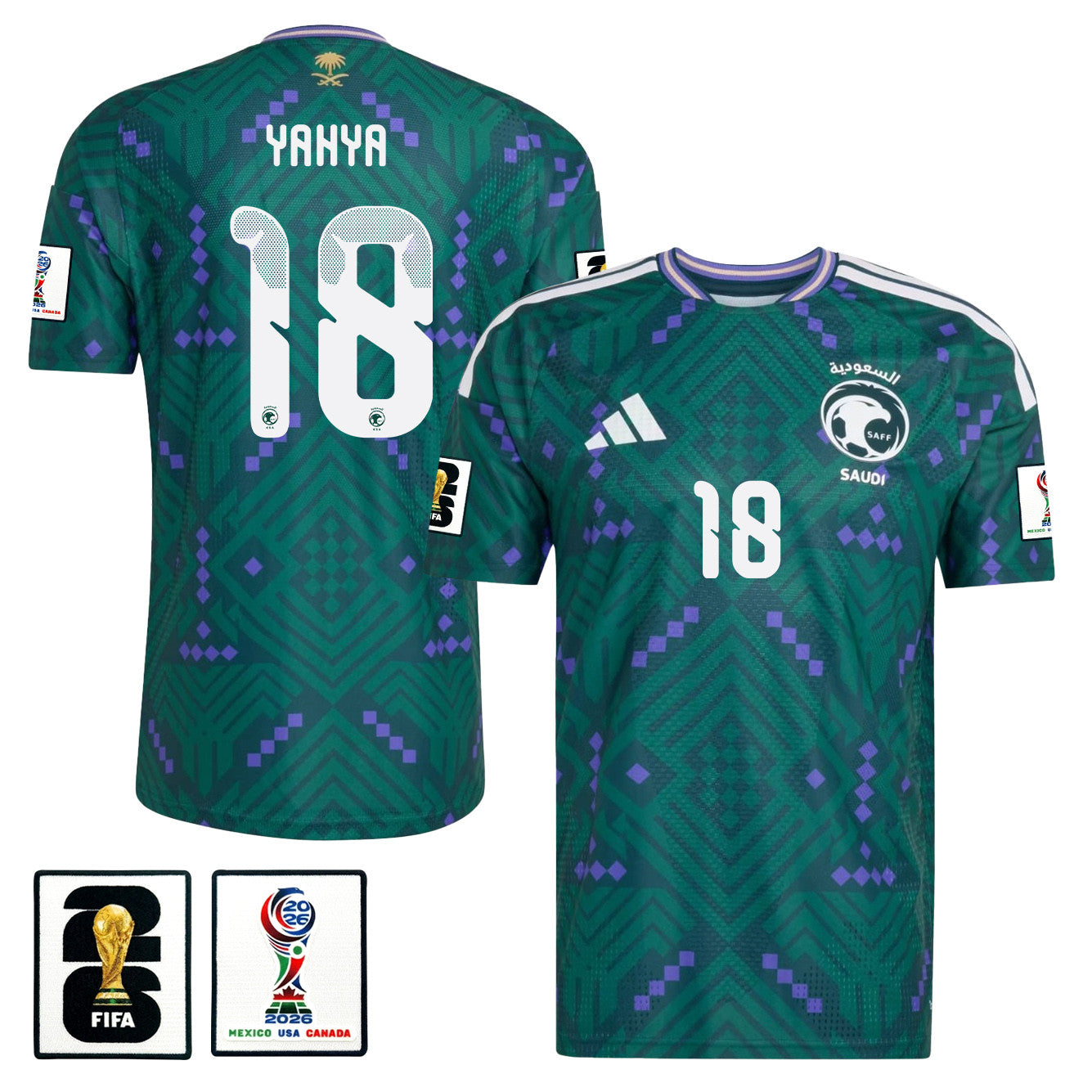 Ayman Yahya 18 Saudi Arabia National Team 2026 Home Jersey - Green, Men