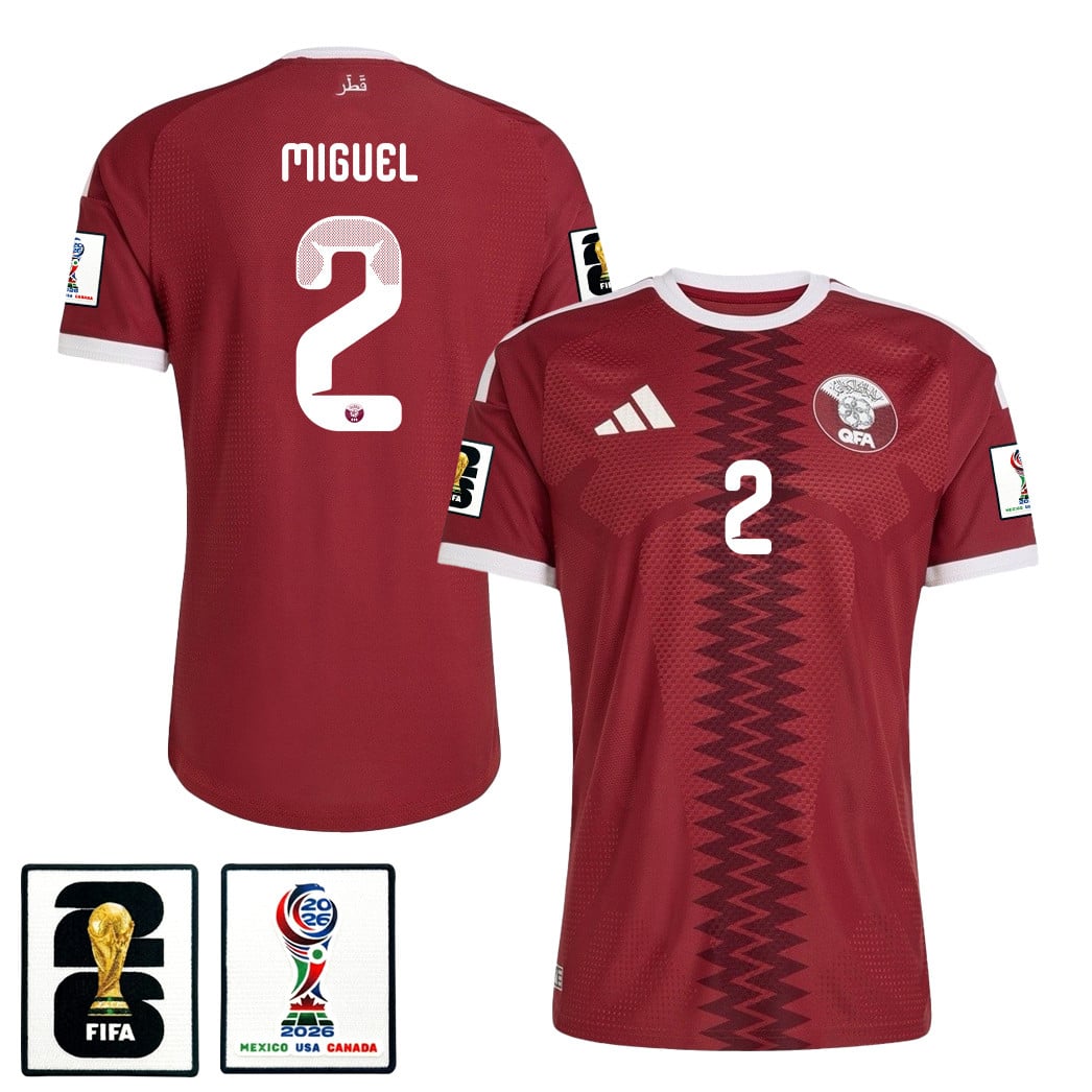 Pedro Miguel 2 Qatar National Team 2026 Home Jersey - Red, Men