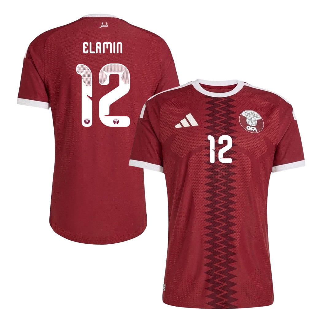 Homam Elamin 12 Qatar National Team 2026 Home Jersey - Red, Men
