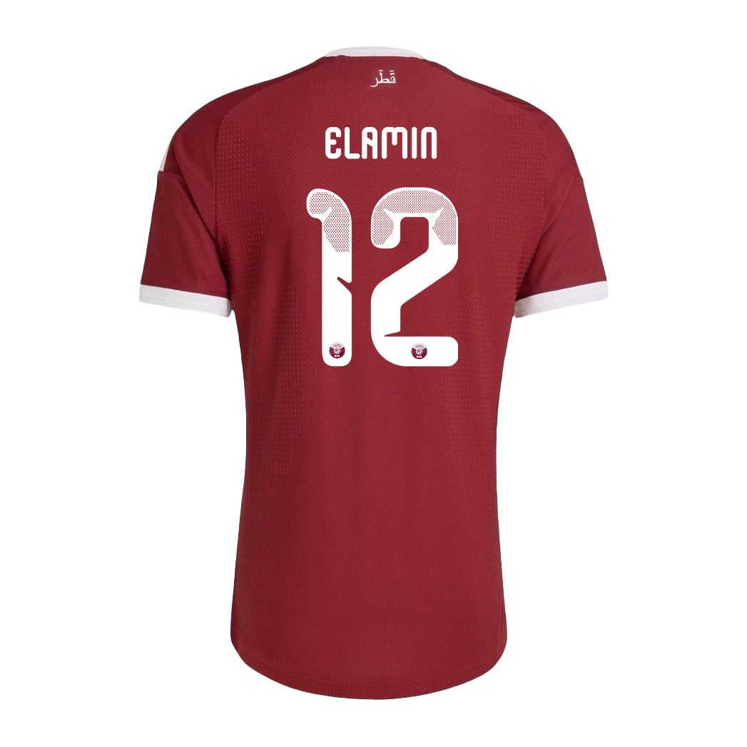 Homam Elamin 12 Qatar National Team 2026 Home Jersey - Red, Men
