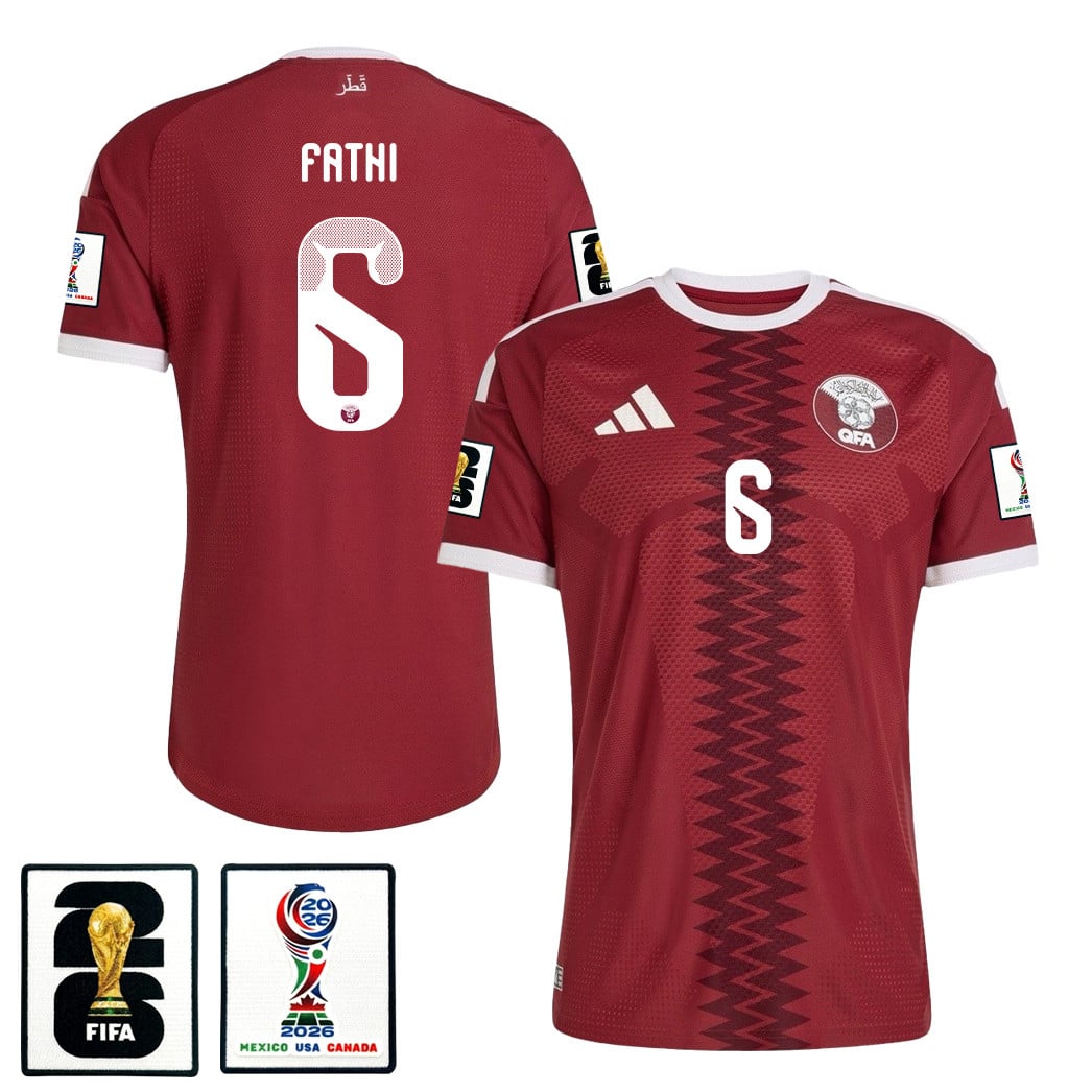 Ahmed Fathi 6 Qatar National Team 2026 Home Jersey - Red, Men