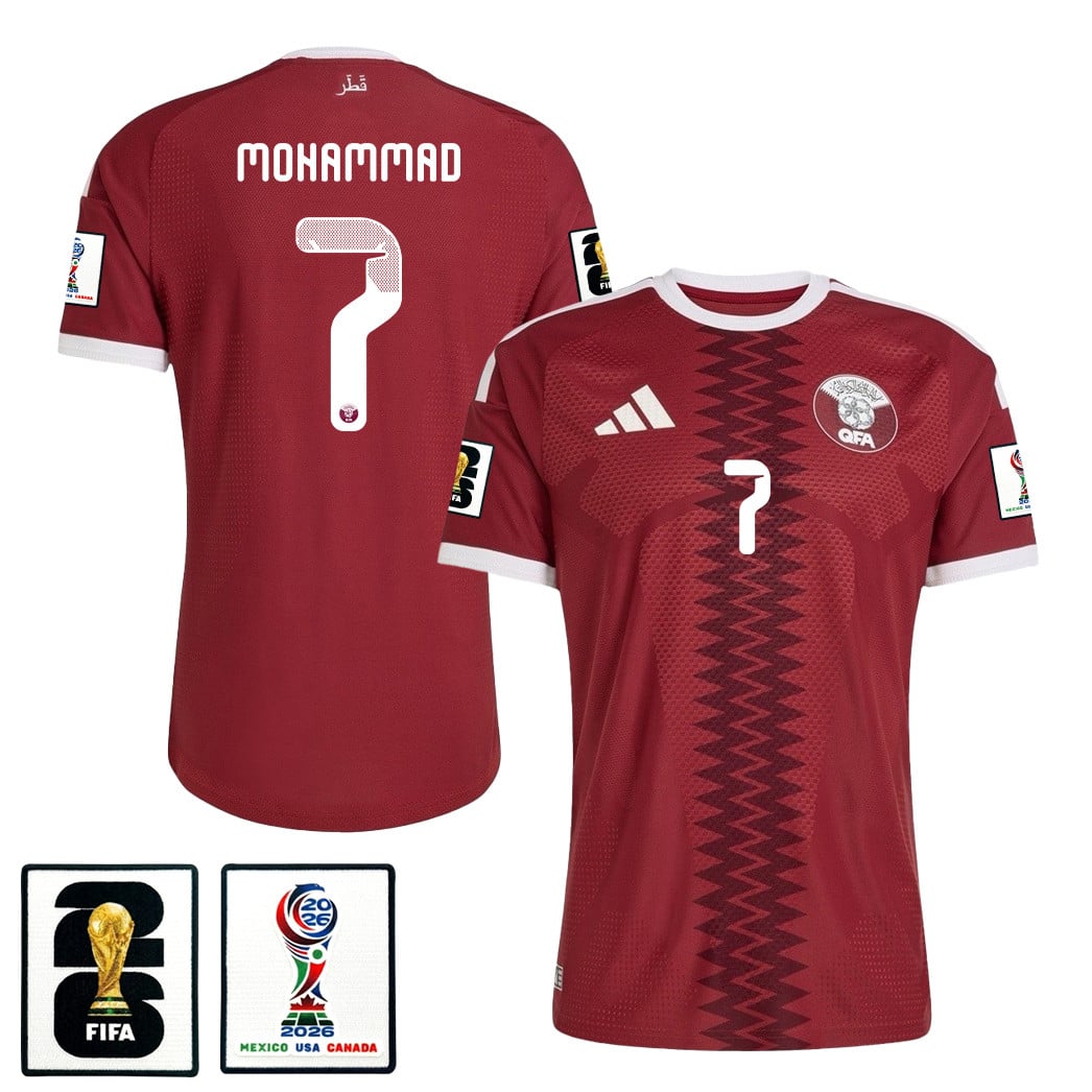 Ismael Mohammad 7 Qatar National Team 2026 Home Jersey - Red, Men