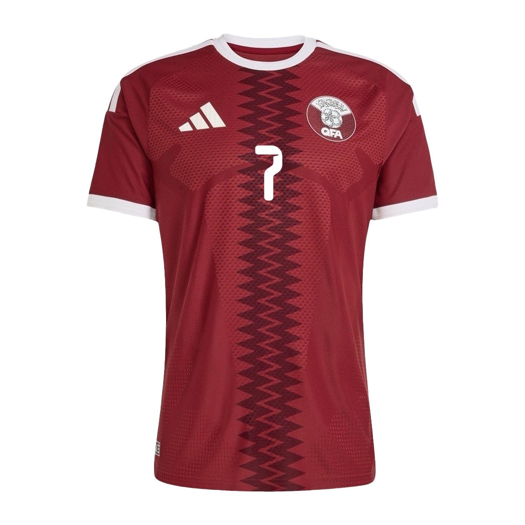 Ismael Mohammad 7 Qatar National Team 2026 Home Jersey - Red, Men