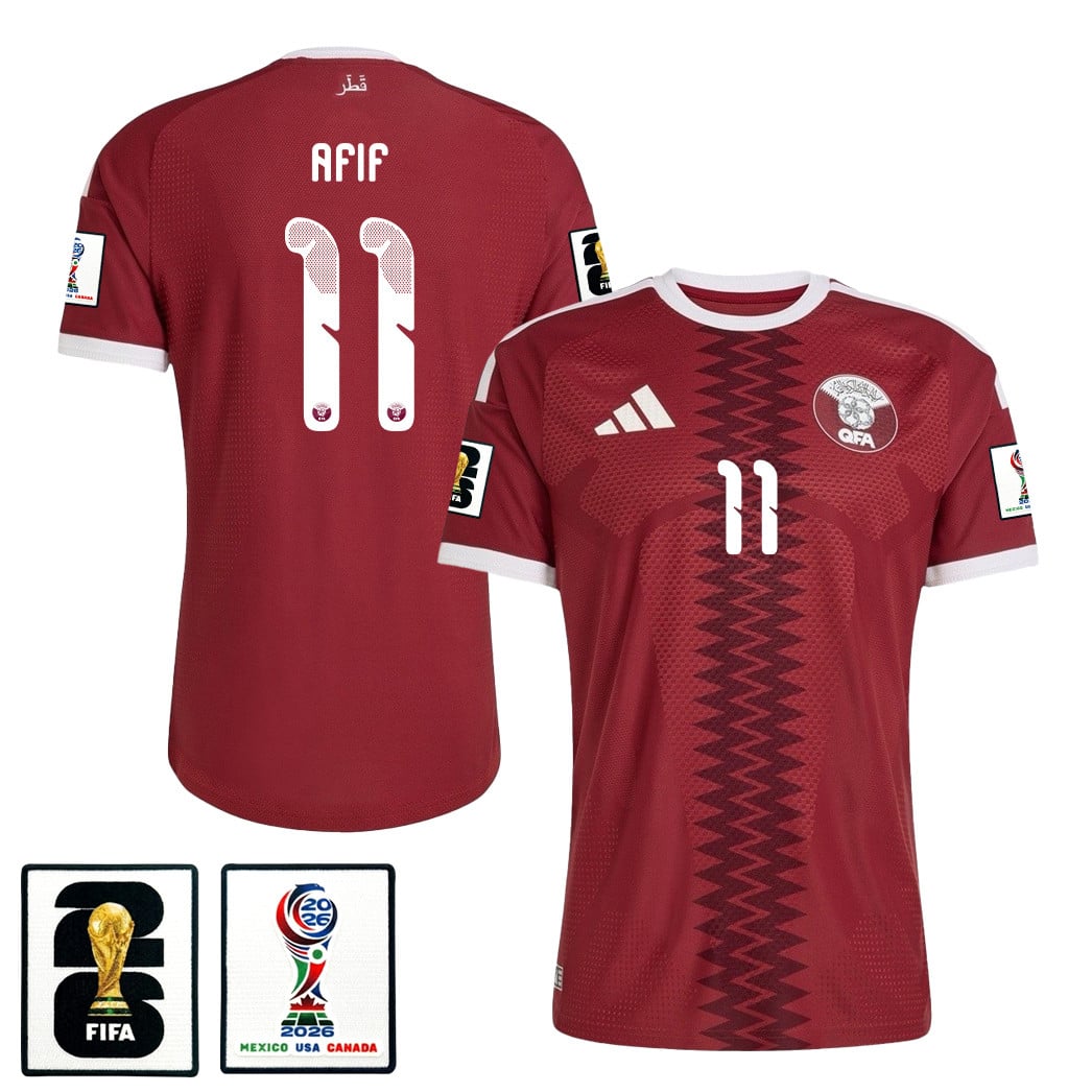 Akram Afif 11 Qatar National Team 2026 Home Jersey - Red, Men