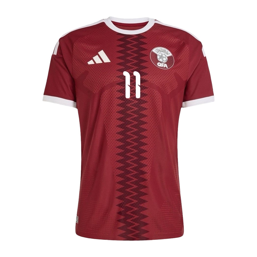 Akram Afif 11 Qatar National Team 2026 Home Jersey - Red, Men