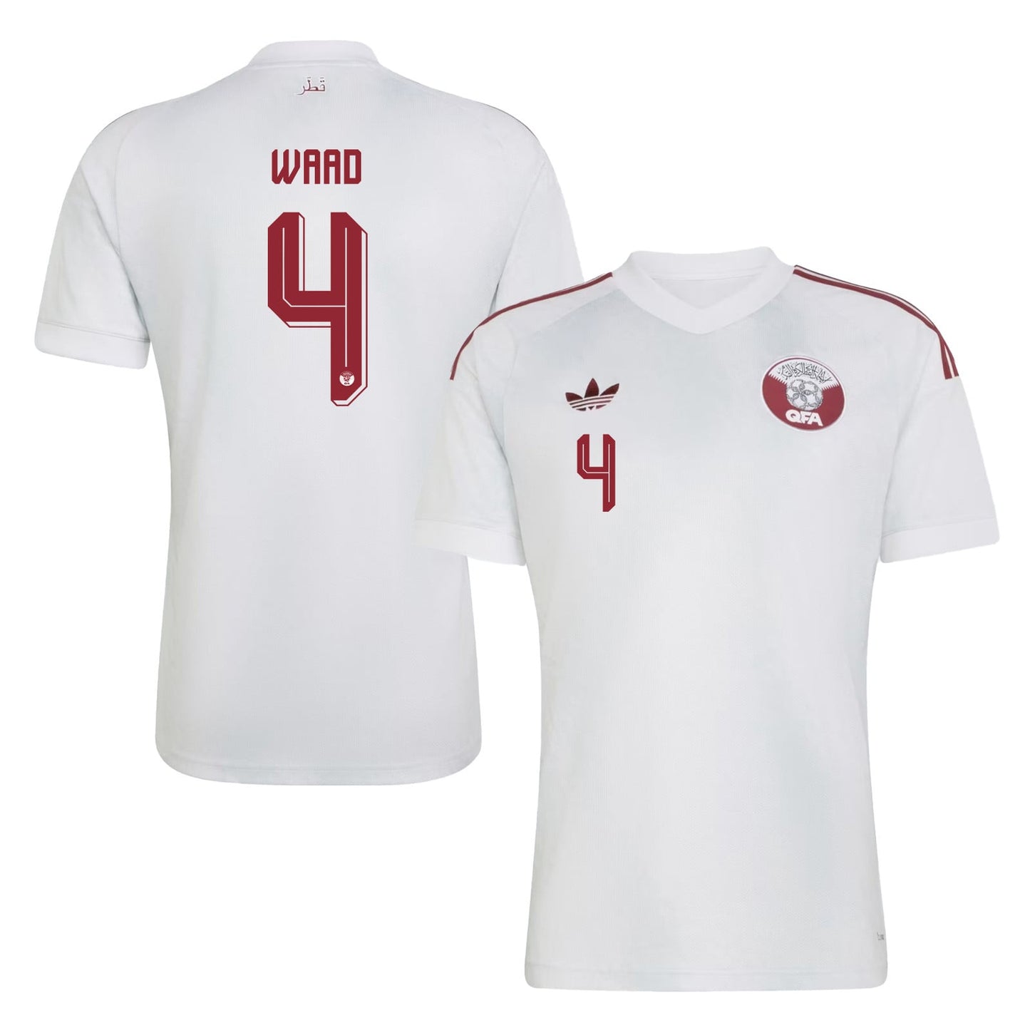Mohammed Waad 4 Qatar National Team 2026 Away Jersey - White, Men
