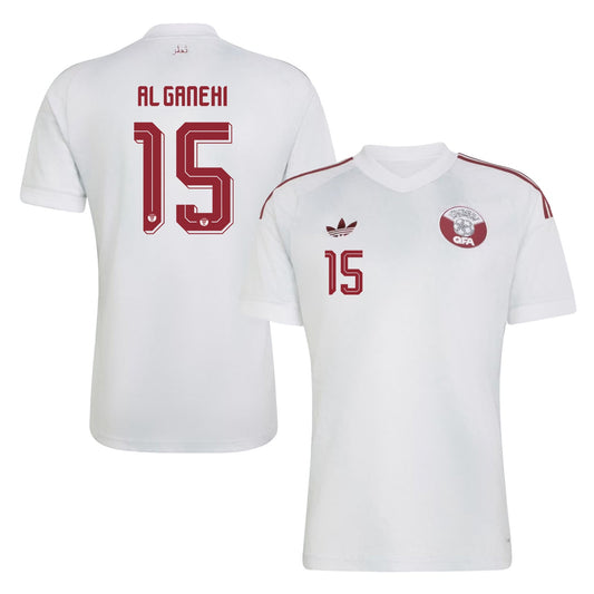 Ahmed Al Ganehi 15 Qatar National Team 2026 Away Jersey - White, Men