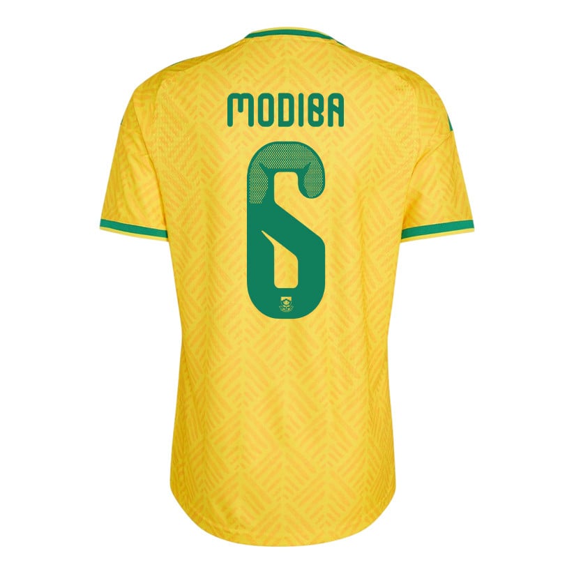 Maphosa Modiba 6 South Africa National Team 2026 Home Jersey - Yellow, Men