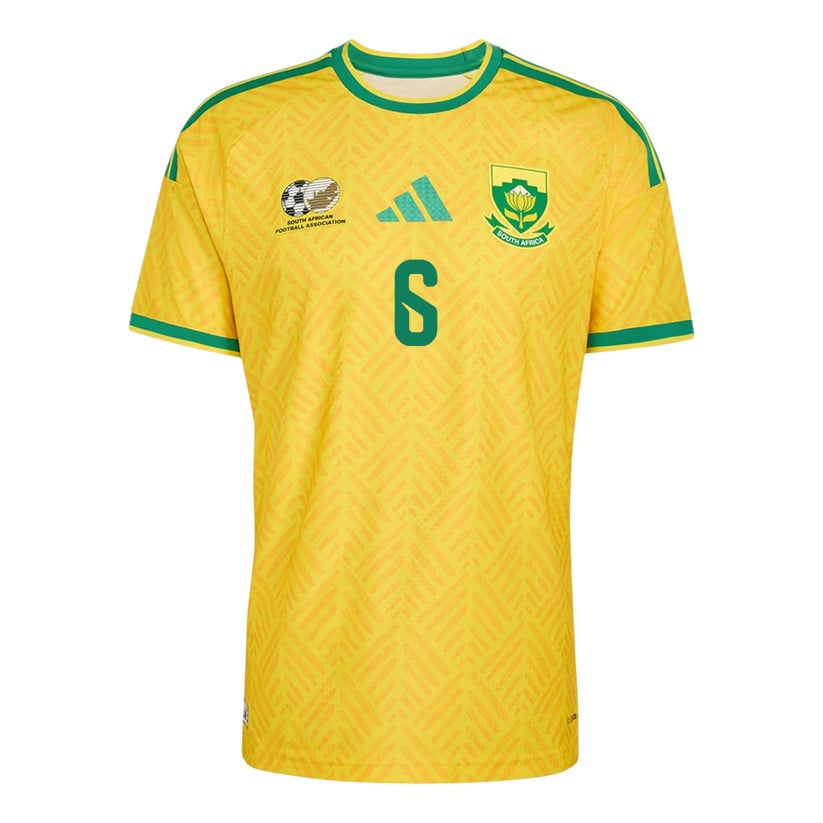 Maphosa Modiba 6 South Africa National Team 2026 Home Jersey - Yellow, Men
