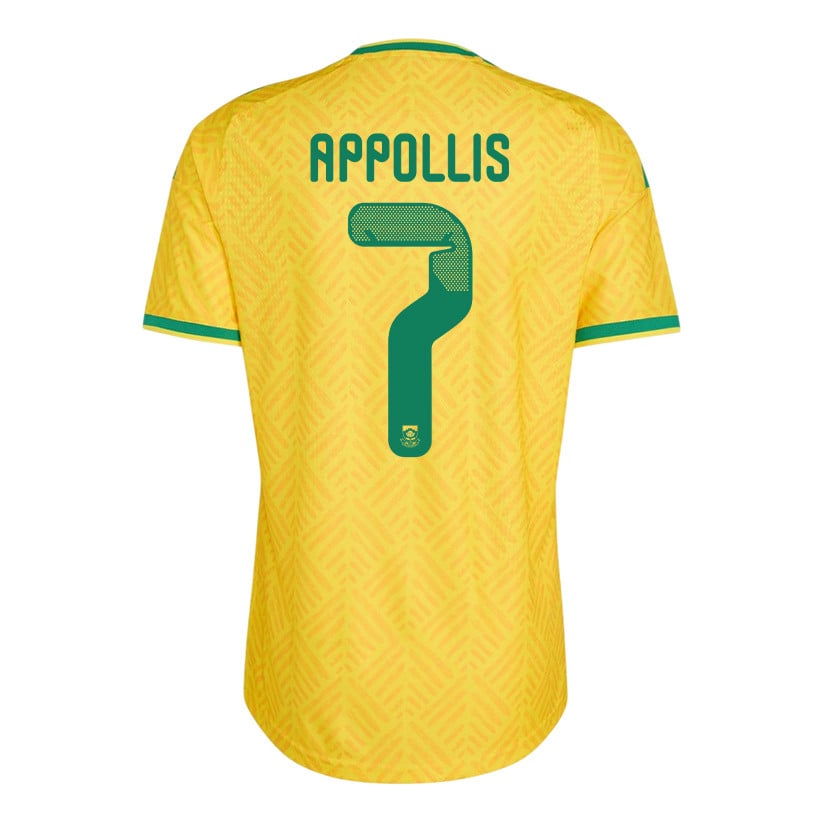 Oswin Appollis 7 South Africa National Team 2026 Home Jersey - Yellow, Men