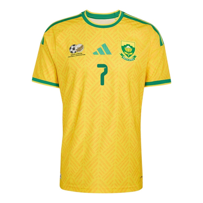 Oswin Appollis 7 South Africa National Team 2026 Home Jersey - Yellow, Men