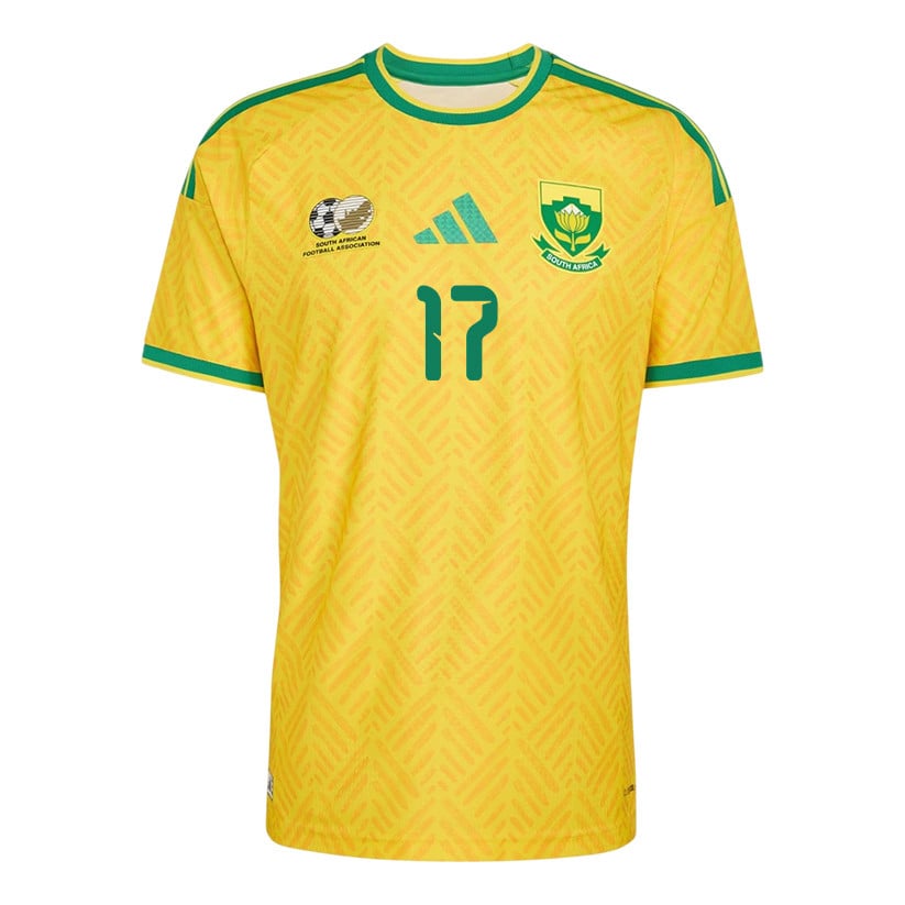 Sipho Mbule 17 South Africa National Team 2026 Home Jersey - Yellow, Men