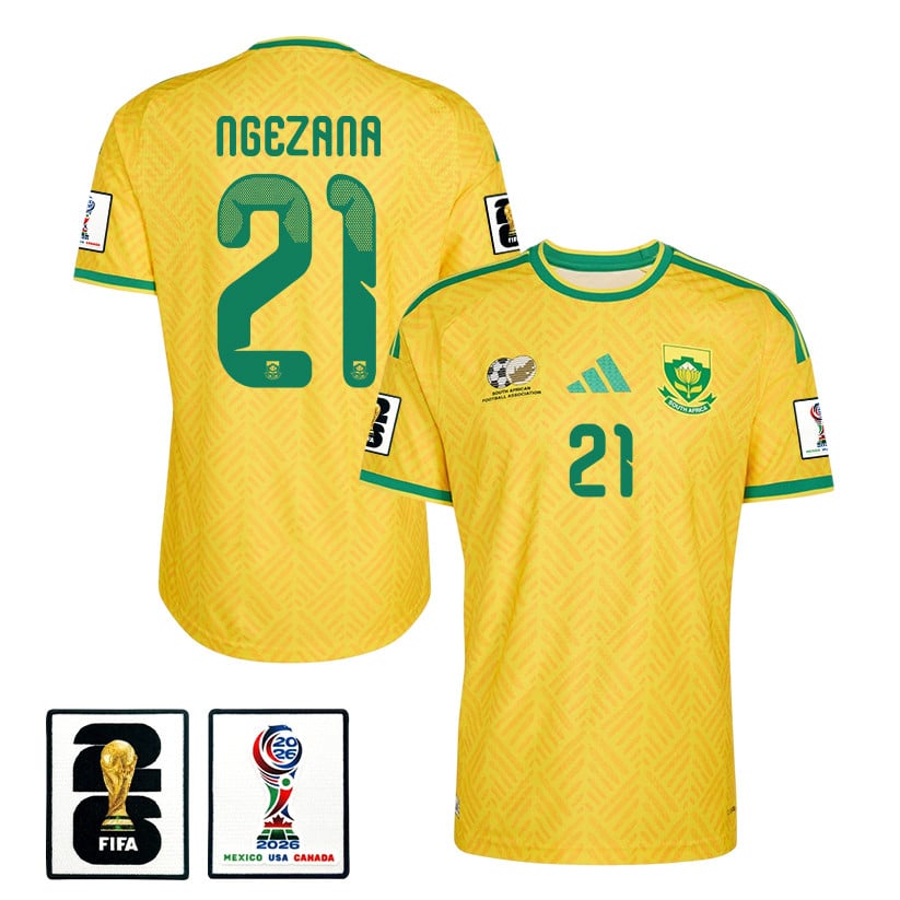 Siyabonga Ngezana 21 South Africa National Team 2026 Home Jersey - Yellow, Men
