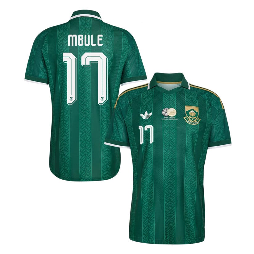 Sipho Mbule 17 South Africa National Team 2026 Away Jersey - Green, Men