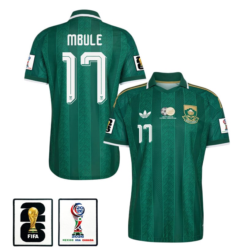 Sipho Mbule 17 South Africa National Team 2026 Away Jersey - Green, Men