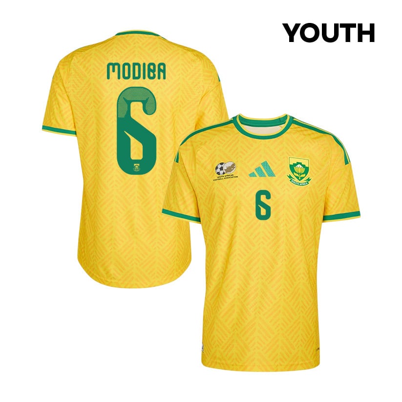 Maphosa Modiba 6 Youth South Africa National Team 2026 Home Jersey - Yellow