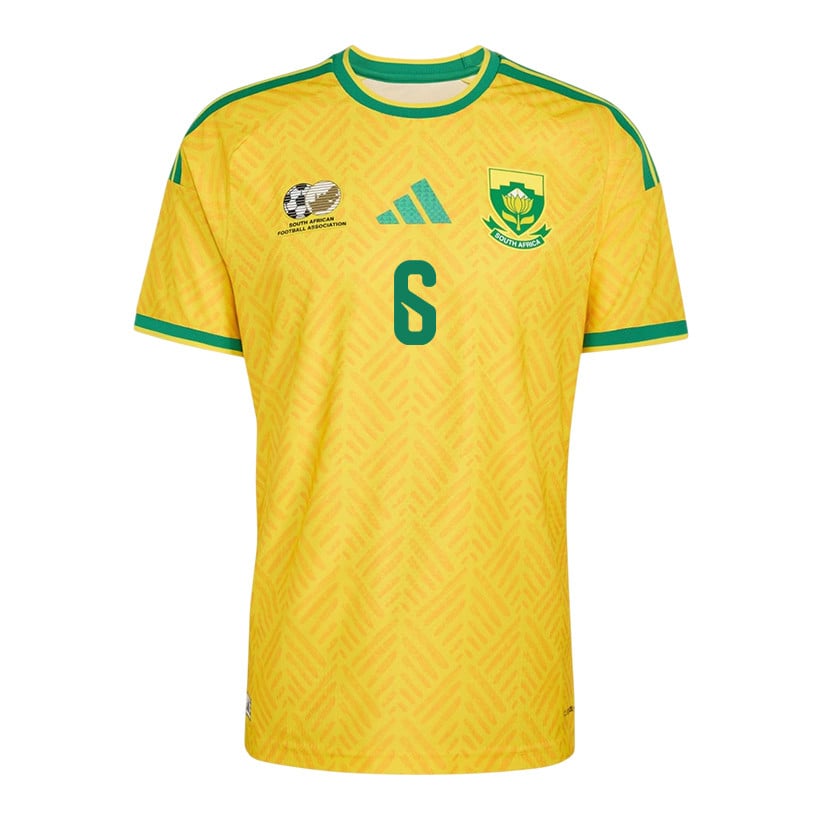 Maphosa Modiba 6 Youth South Africa National Team 2026 Home Jersey - Yellow