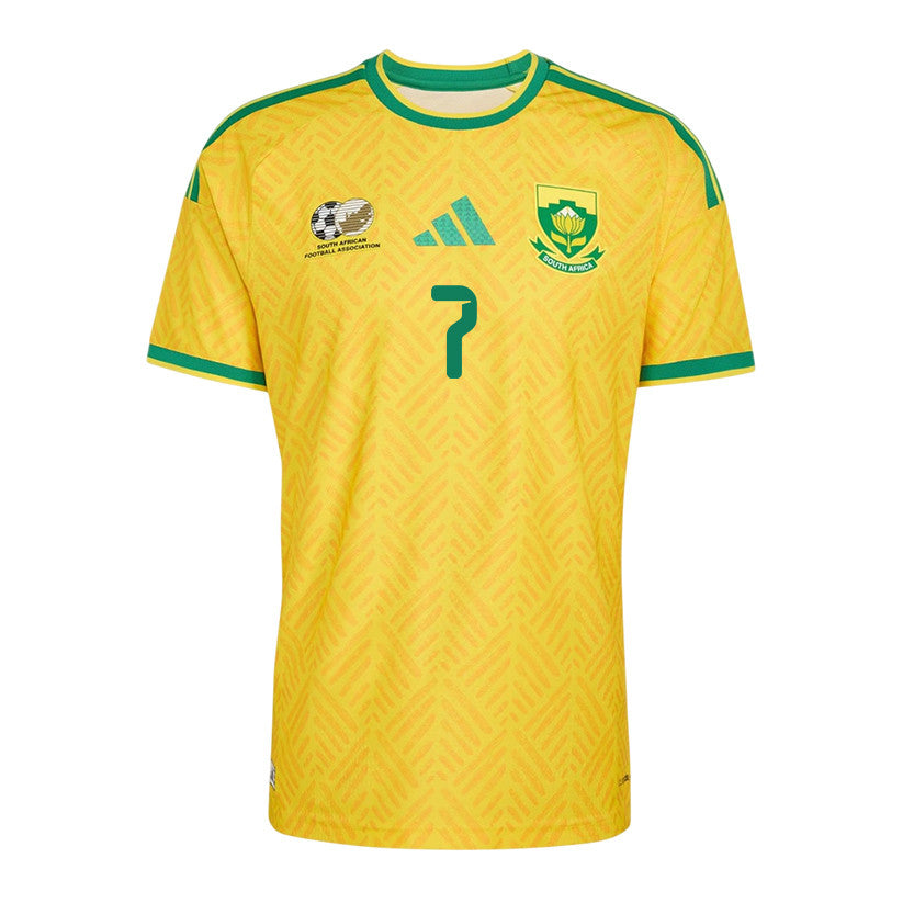 Oswin Appollis 7 Youth South Africa National Team 2026 Home Jersey - Yellow