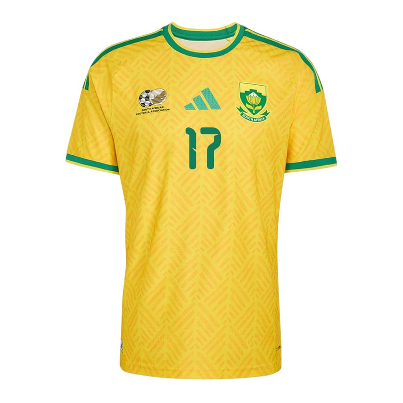 Sipho Mbule 17 Youth South Africa National Team 2026 Home Jersey - Yellow