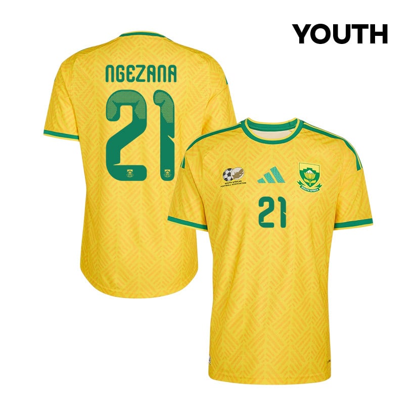 Siyabonga Ngezana 21 Youth South Africa National Team 2026 Home Jersey - Yellow